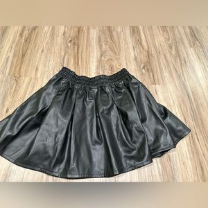 Faux Leather Pleated Mini Skirt